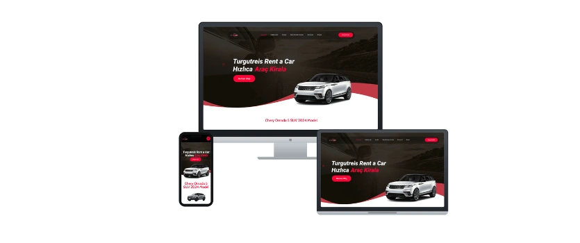 Aybey Rent a Car web sitesi ekran görüntüleri